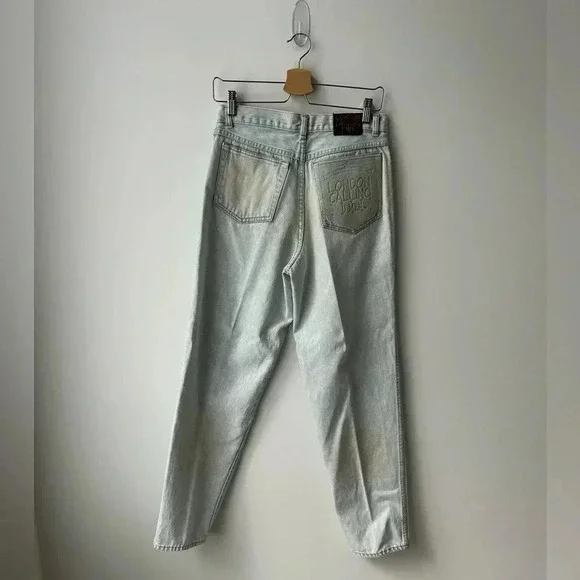 Vintage London Calling Jeans High Waist Tapered Light Wash Mom Jeans England - Picture 9 of 14